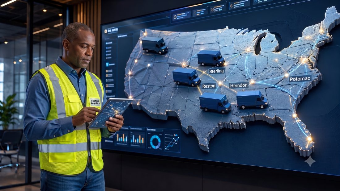 Ceiba operations manager reviewing live delivery routes across the region